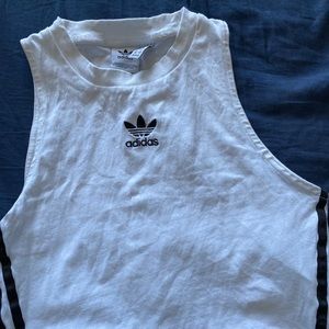Adidas white crop top